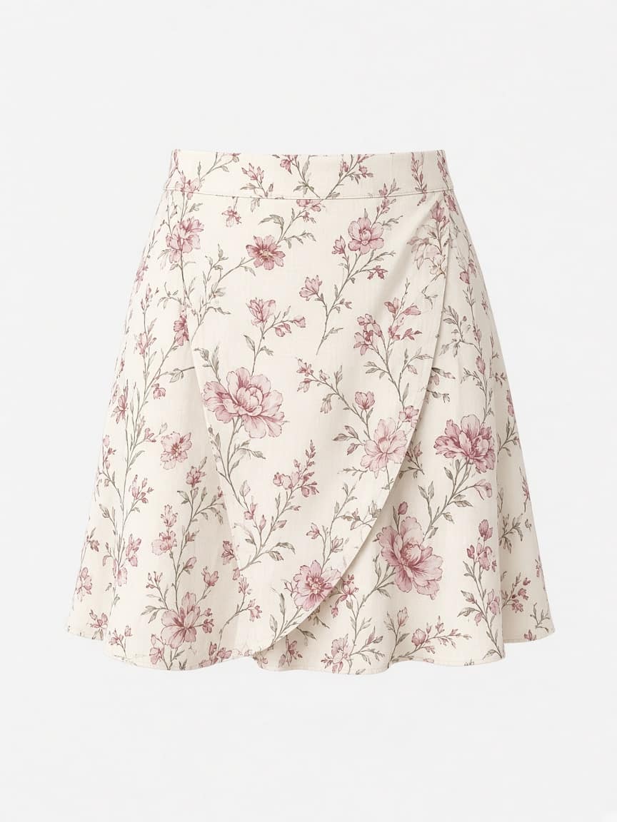 Floral Wrap Mini Skirt