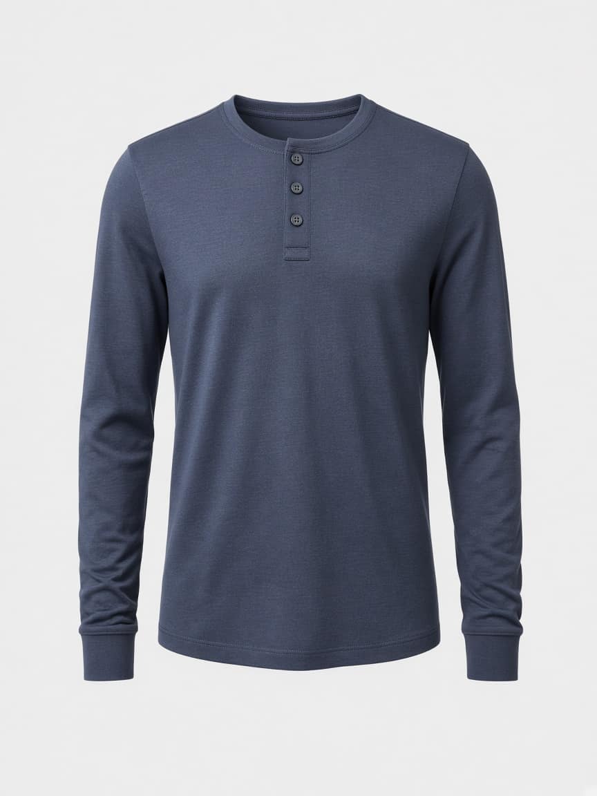 Long-Sleeve Henley Top