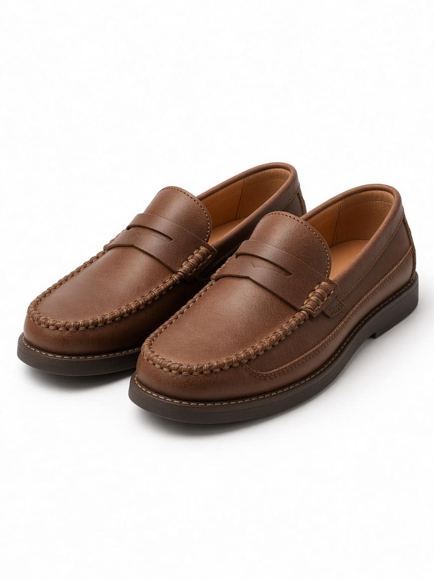 Hand-Stitched Moccasin Loafers