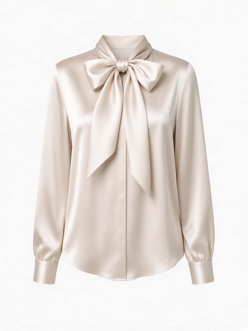 Pussy Bow Silk Blouse