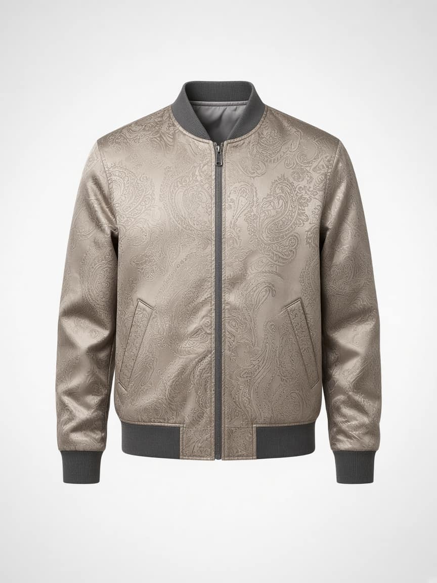 Silk Jacquard Bomber Mens