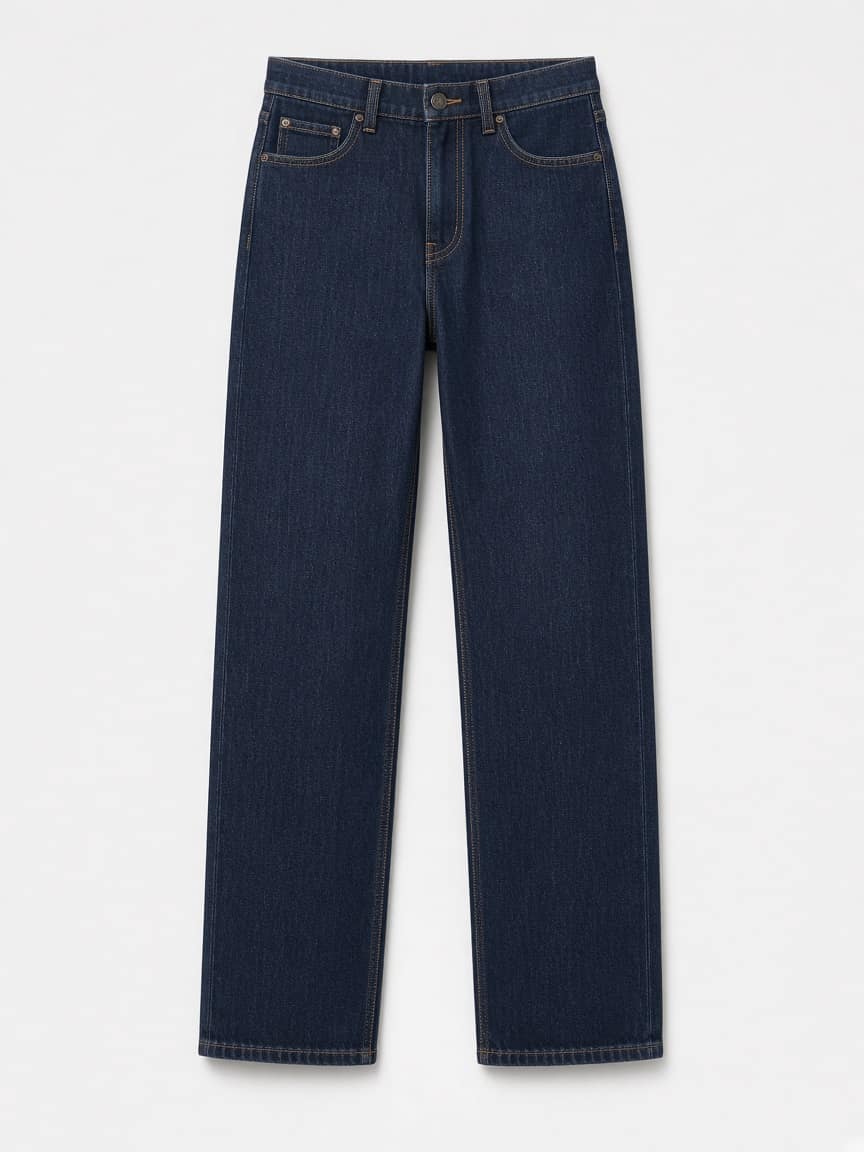 Straight Leg Raw Denim Jeans