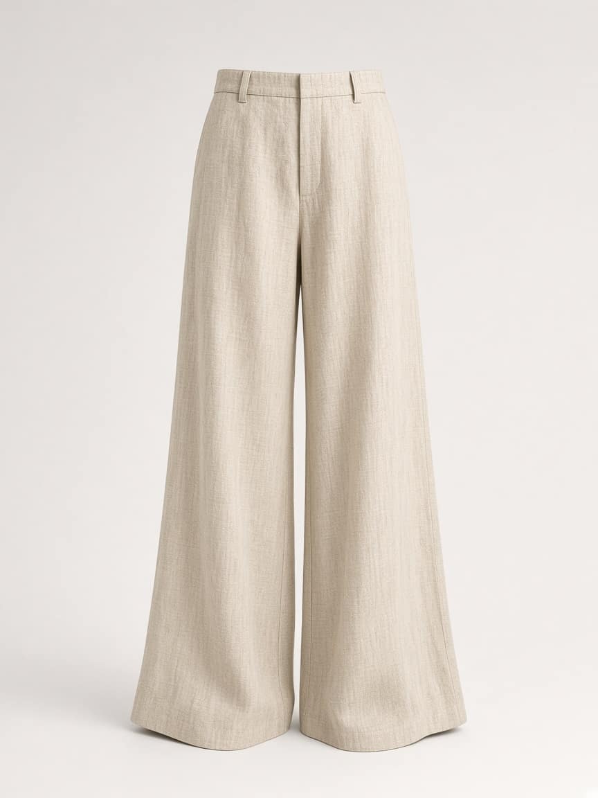 Wide-Leg Linen Trousers