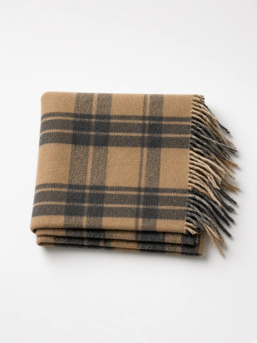 Plaid Wool Scarf